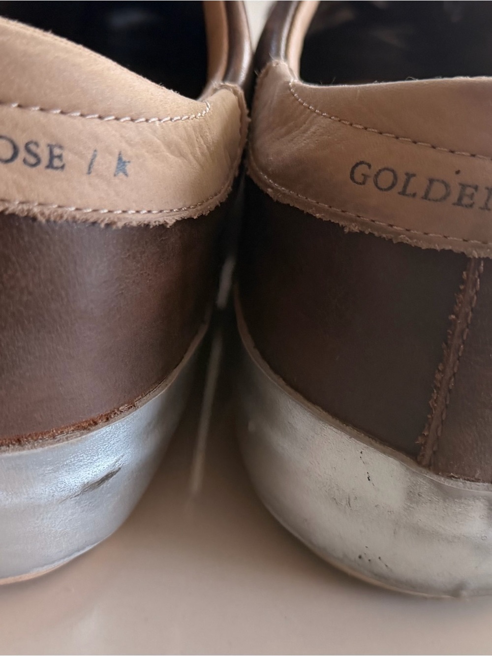 Golden Goose Superstar Brown Leather Snakers - Picture 3 of 8